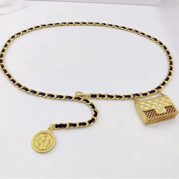 Anthropologie Mini Double Chain Charm Belt/Bag - Picture 5 of 16